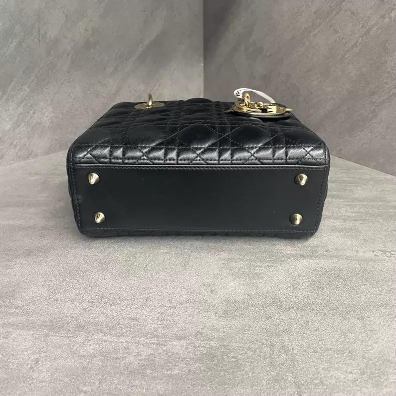 Dior Dior Lady Dior black gold hardware lambskin