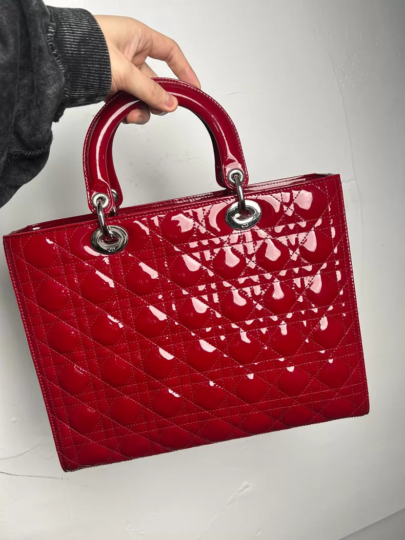 Dior Dior Lady Dior patent leather red