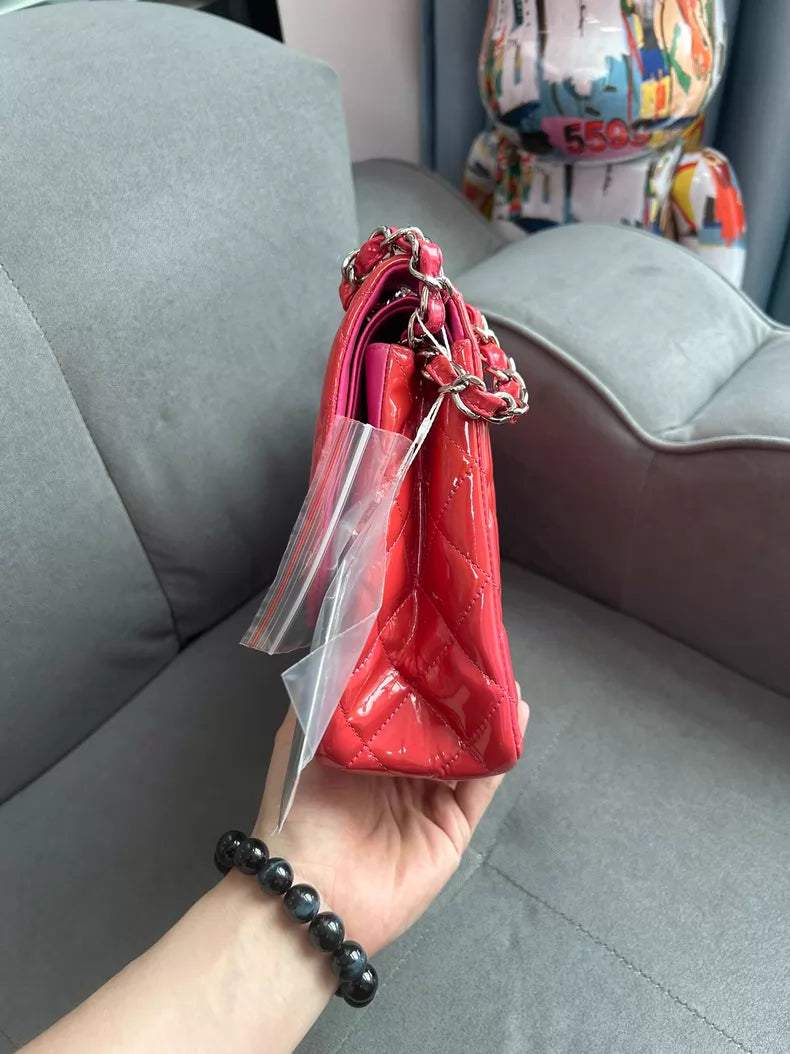 Chanel Chanel cf jumbo red patent leather 14