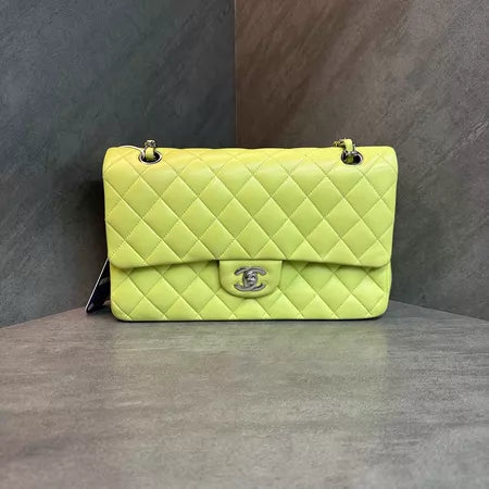 Chanel cf medium green lambskin 14