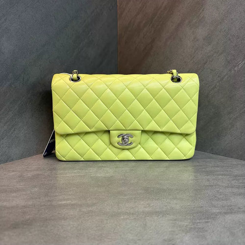 Chanel cf medium green lambskin 14