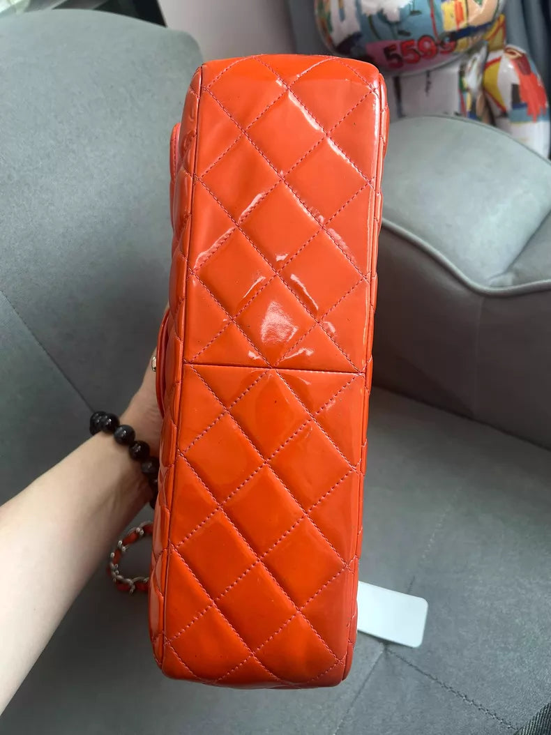CHANEL Chanel CF Jumbo patent leather