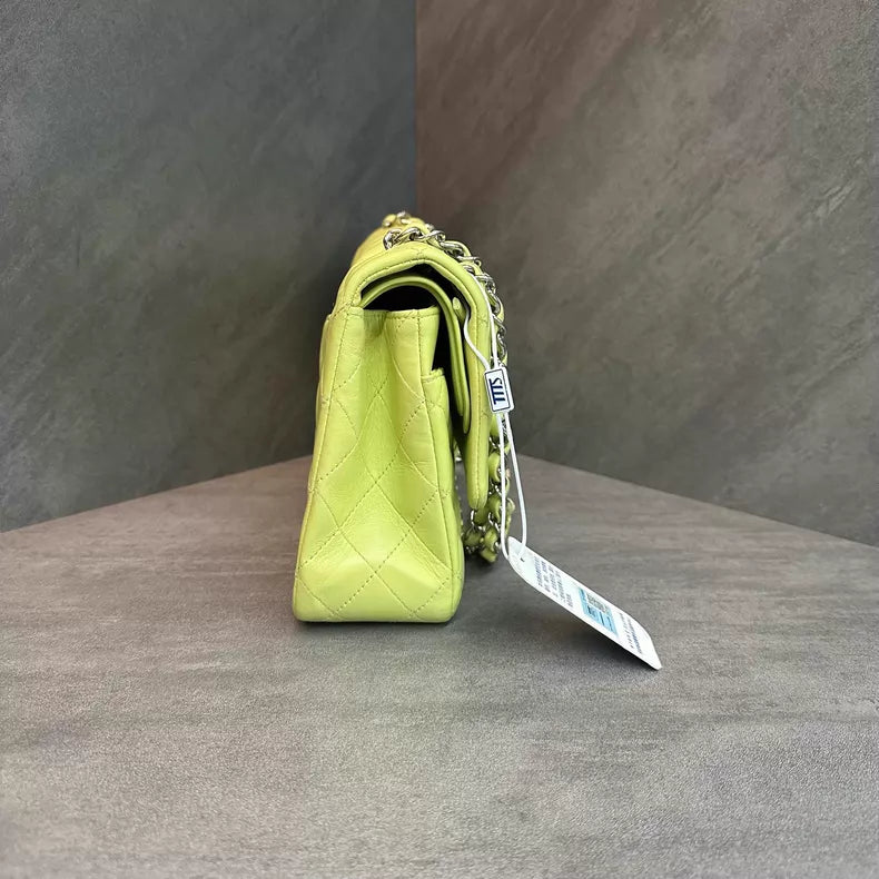 Chanel cf medium green lambskin 14