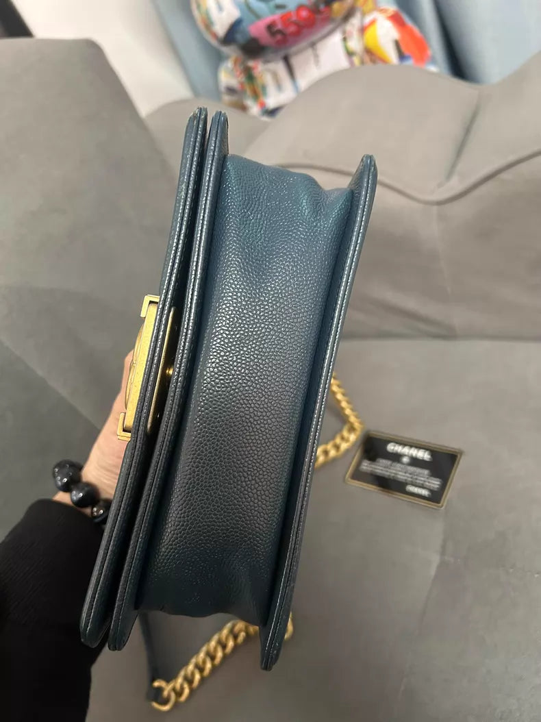 Chanel Chanel Leboy leather blue 20*13