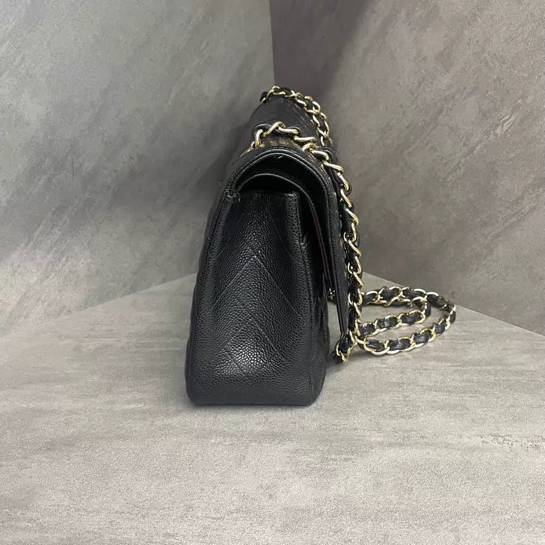 Chanel Chanel cf jumbo pebbled leather chain bag 15