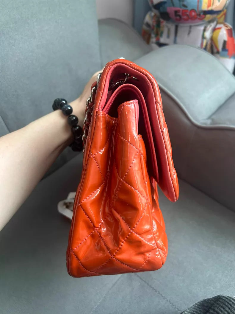 CHANEL Chanel CF Jumbo patent leather