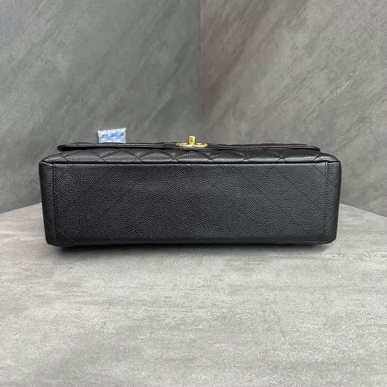 Chanel Chanel CF maxi black gold hardware leather