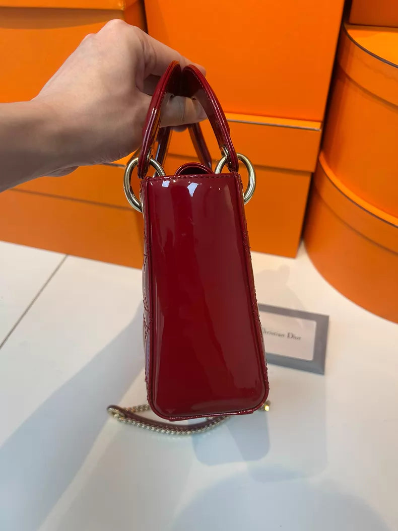 98 Dior /Dior red patent leather Lady Dior