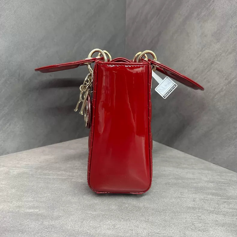 Dior Dior Lady Dior red gold hardware patent leather Lady Dior 20