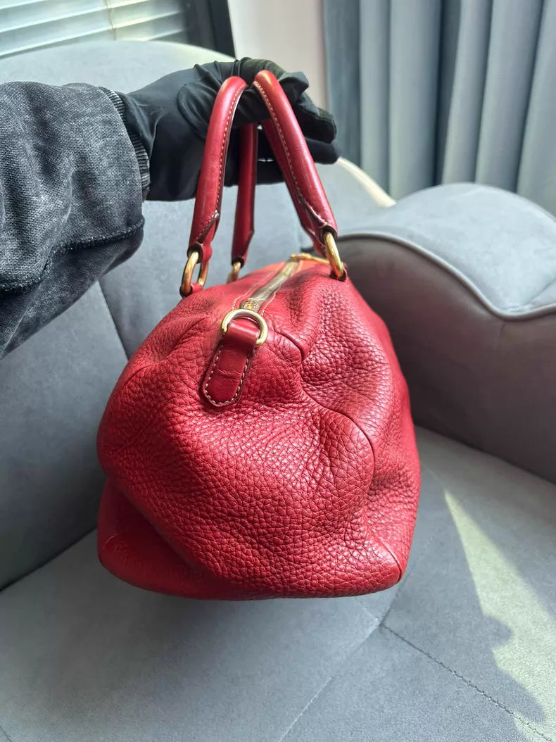 Prada Prada red leather tote handbag in stock