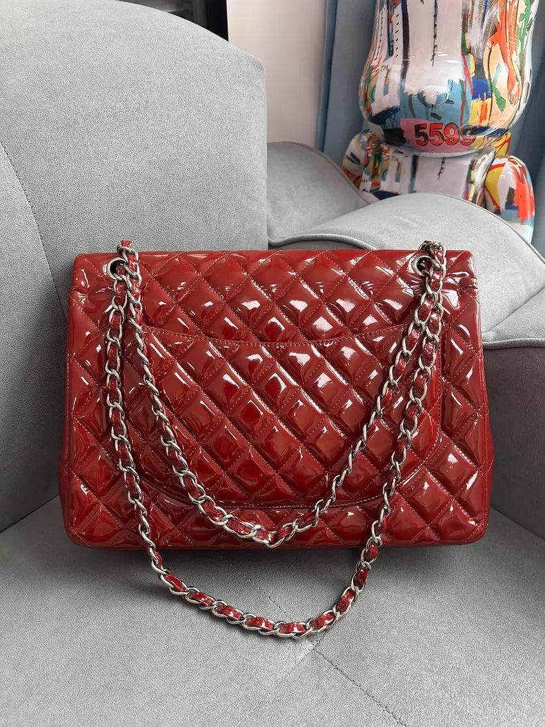 Chanel Chanel cf maxi red large patent leather 15