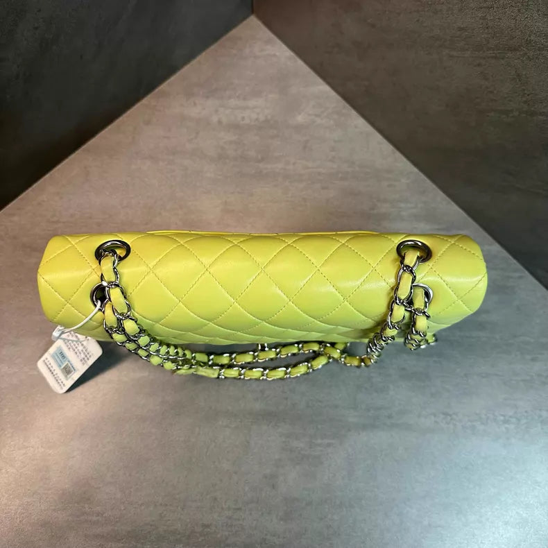 Chanel cf medium green lambskin 14
