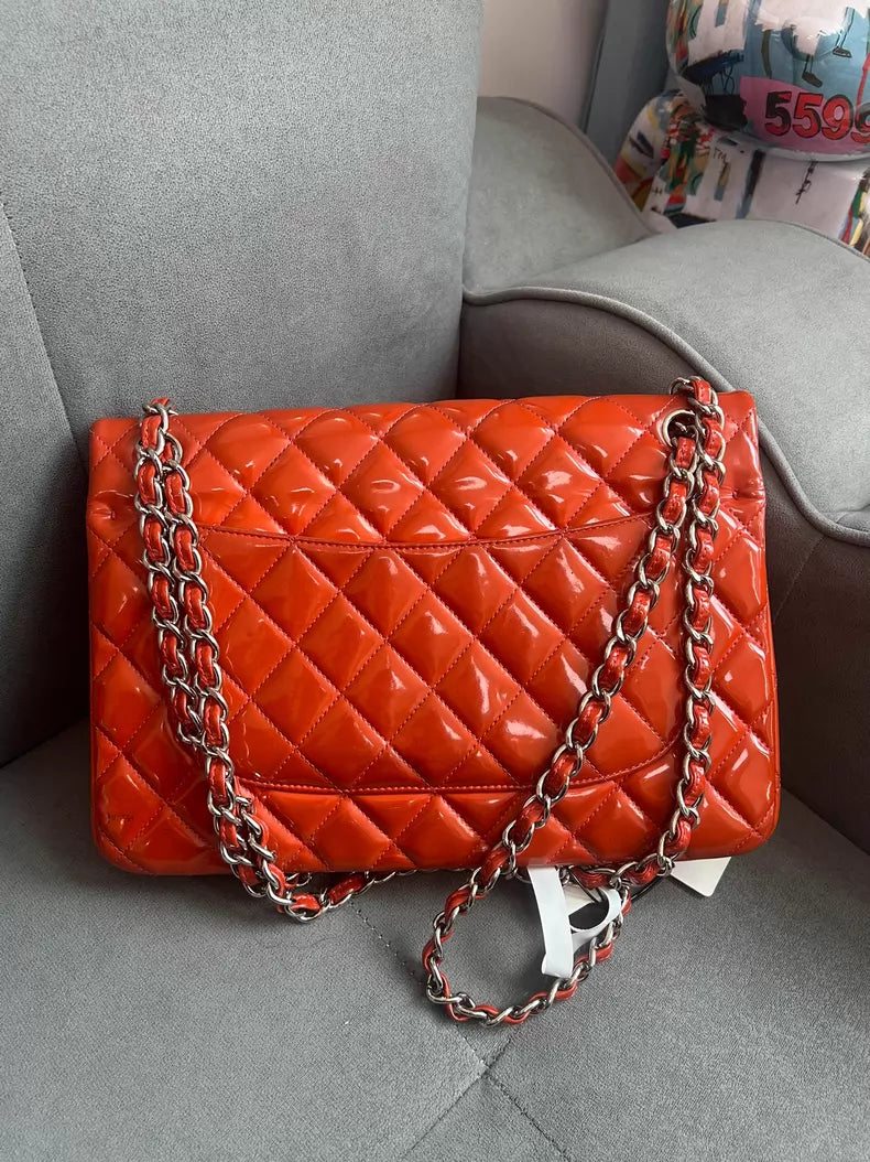 CHANEL Chanel CF Jumbo patent leather