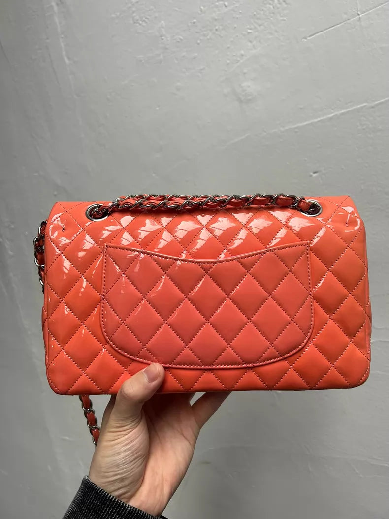 CHANEL Chanel CF medium patent leather pink