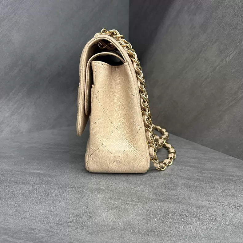 Chanel Chanel CF jumbo beige leather