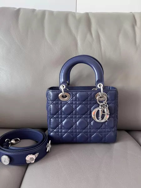 Dior Dior Lady Dior midnight blue silver hardware black 17