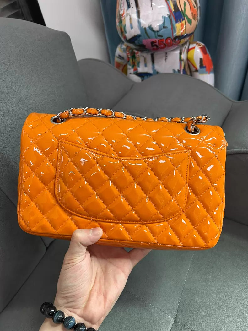 CHANEL Chanel CF medium patent leather silver hardware 20