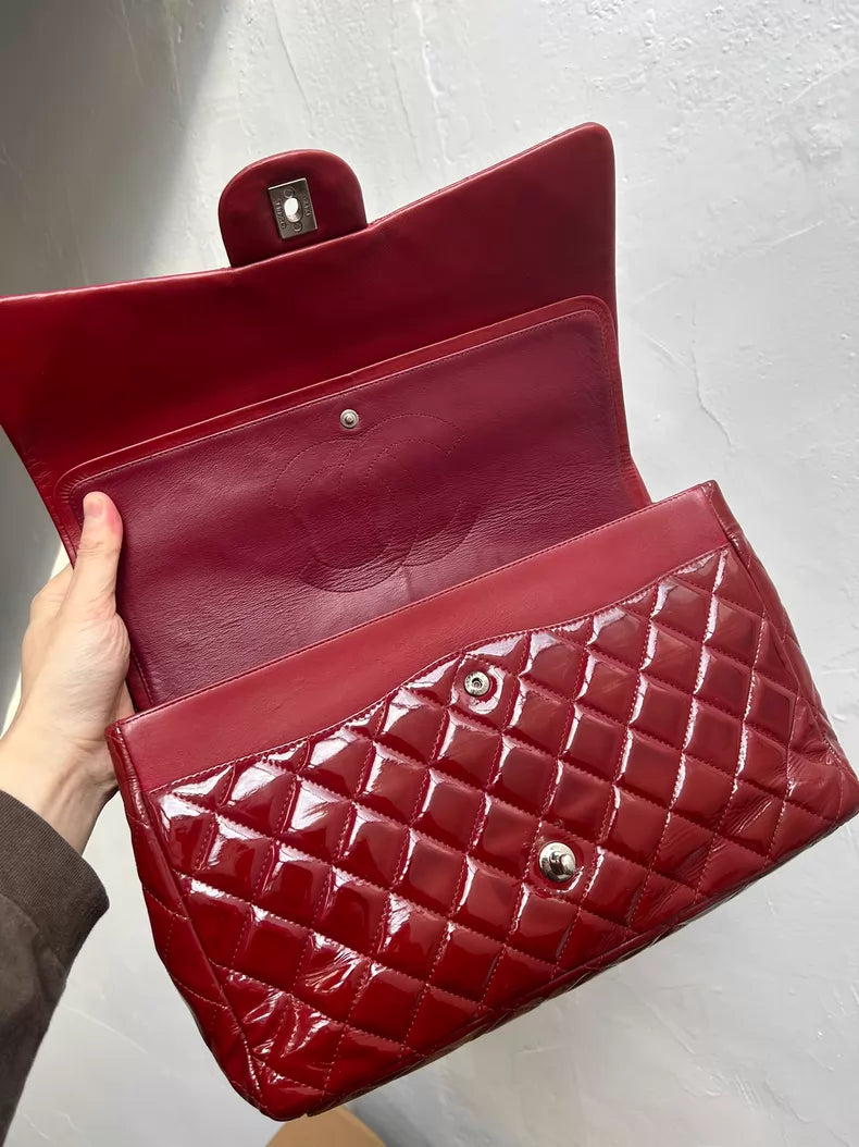 CHANEL Chanel CFMaxi patent leather red