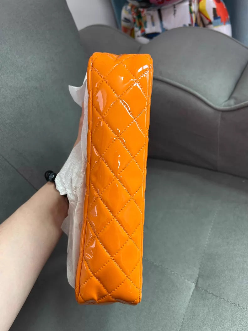 CHANEL Chanel CF medium patent leather silver hardware 20