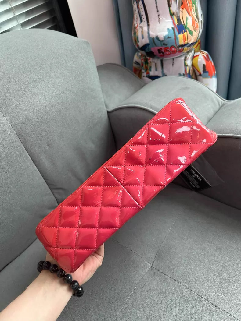 Chanel Chanel cf jumbo red patent leather 14