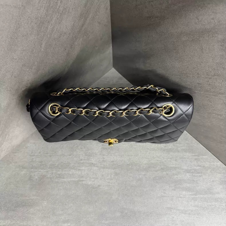 Chanel/ Chanel CF medium black gold hardware lambskin 29