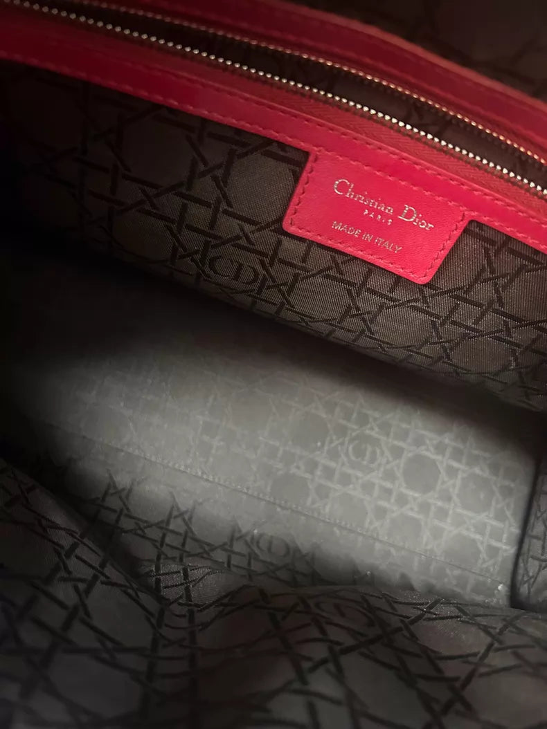 Dior Dior Lady Dior red lambskin