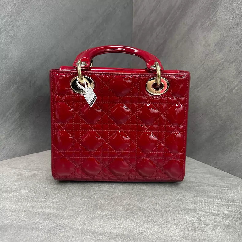 Dior Dior Lady Dior red gold hardware patent leather Lady Dior 20