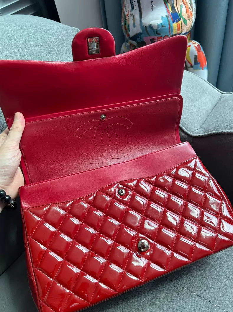 Chanel Chanel cf maxi red patent leather 14