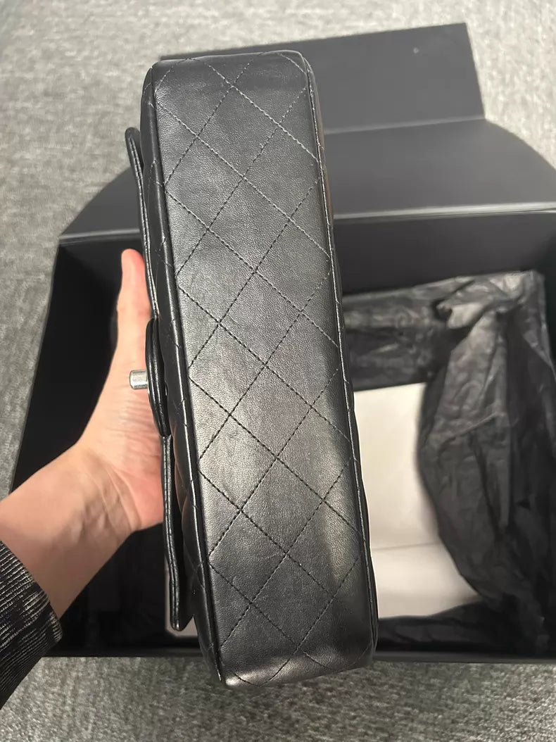 Chanel Chanel CF black silver hardware lambskin medium