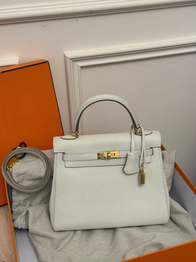 Hermes Hermes kelly25 milk white gold hardware togo