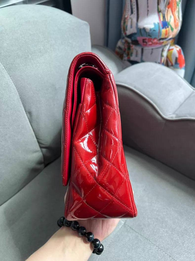 Chanel Chanel cf maxi red patent leather 14
