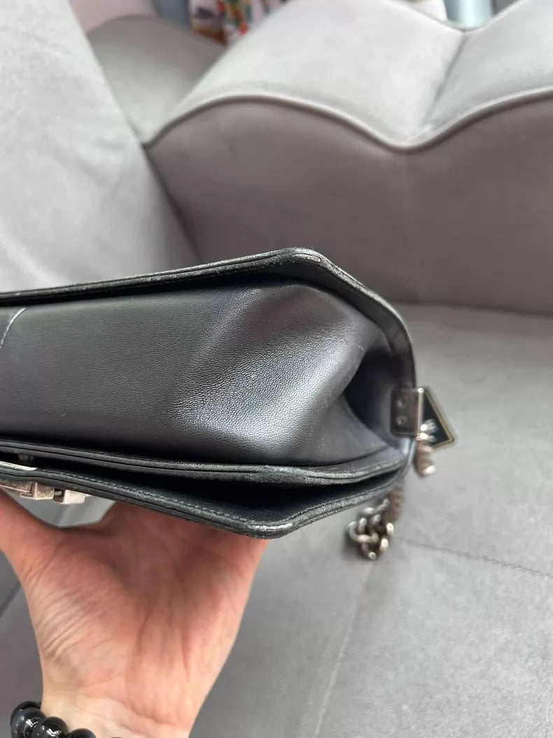 CHANEL Chanel leboy medium lambskin black silver hardware