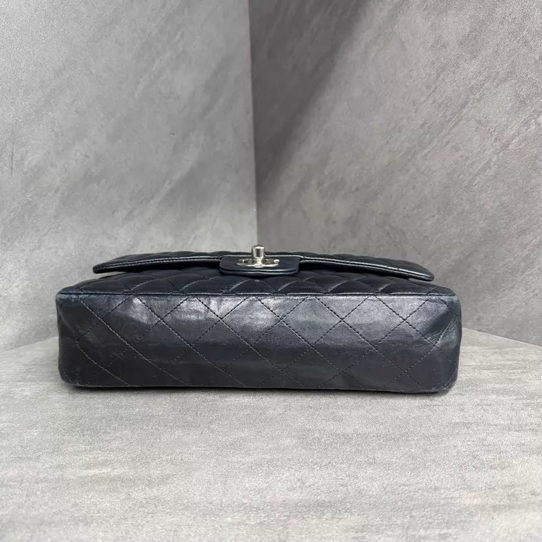Chanel Chanel CF medium black silver hardware lambskin 18 in stock