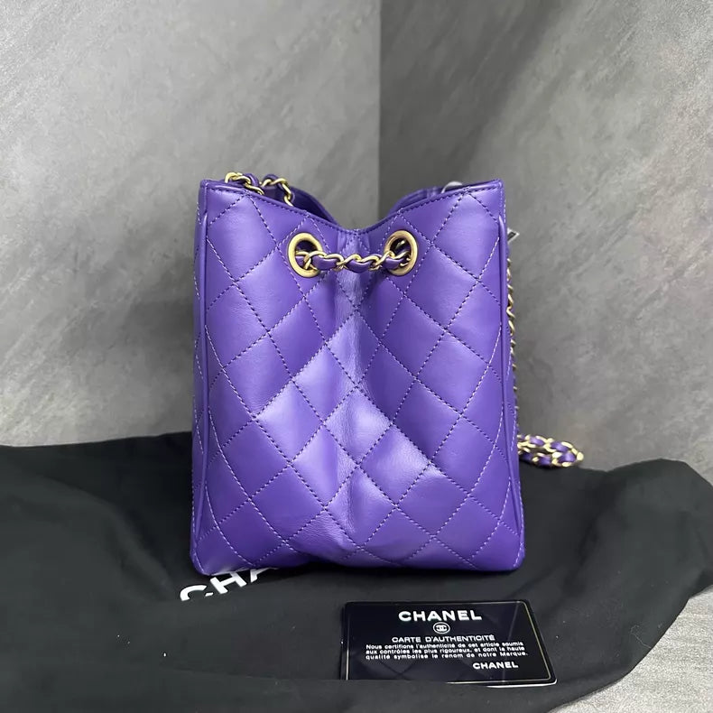 Chanel Chanel 20A purple gold hardware leather