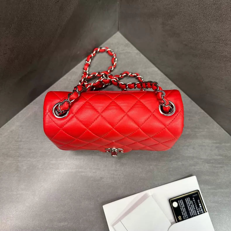 Chanel Chanel CF red lambskin chain bag 27