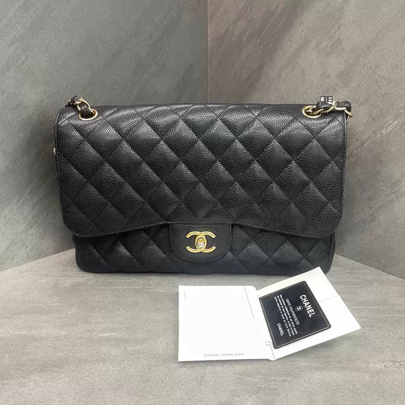 Chanel leather cf jumbo chain bag 30cm