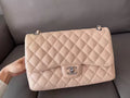 Channel Chanel Cf beige Jummbo silver hardware 17
