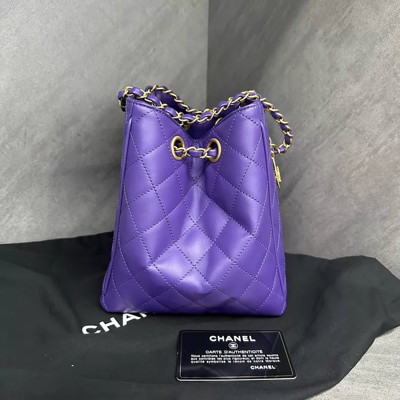 Chanel Chanel 20A purple gold hardware leather