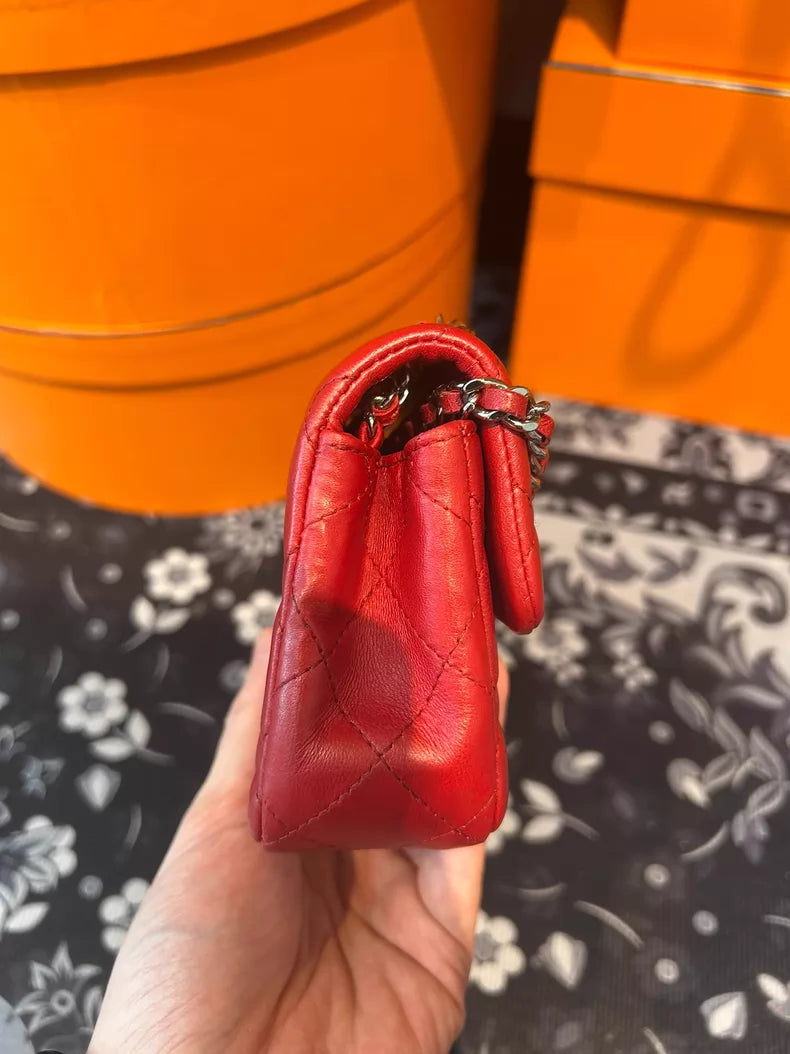 Chanel Chanel cf mini red lambskin 17