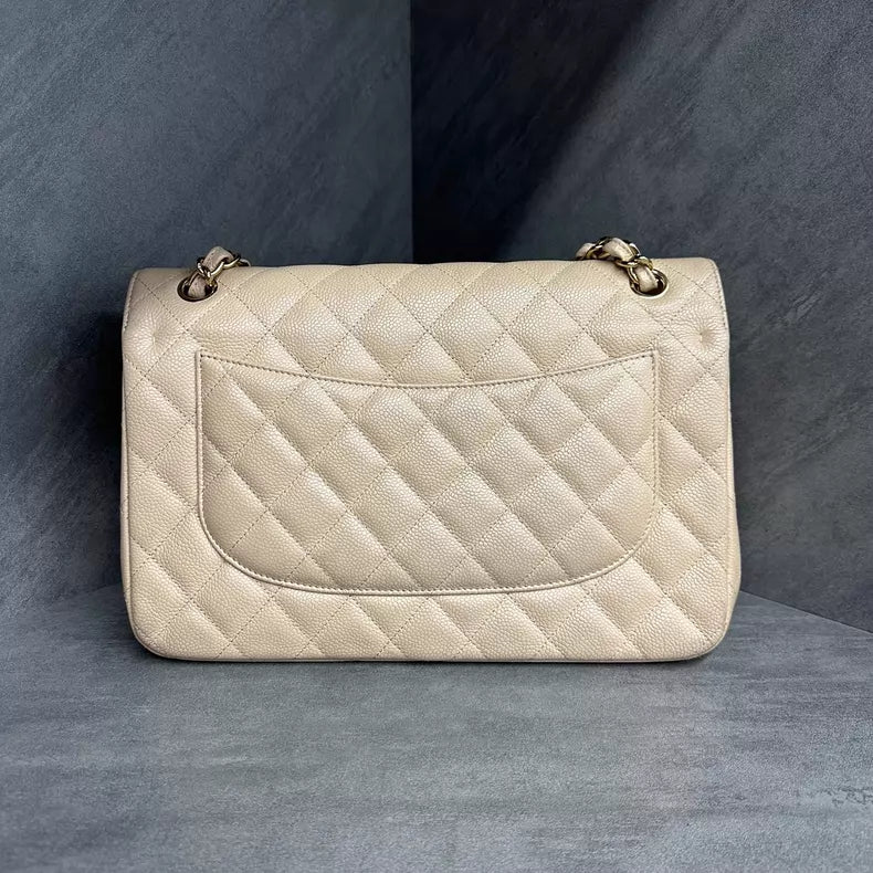 Chanel Chanel CF jumbo beige leather