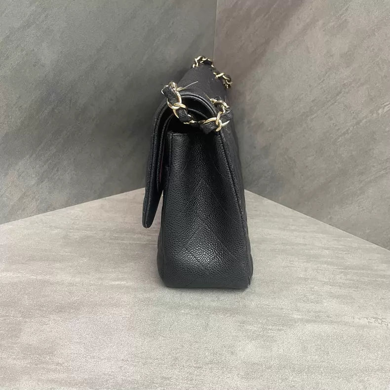 Chanel leather cf jumbo chain bag 30cm