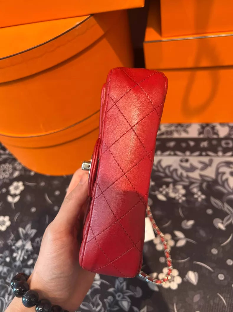 Chanel Chanel cf mini red lambskin 17