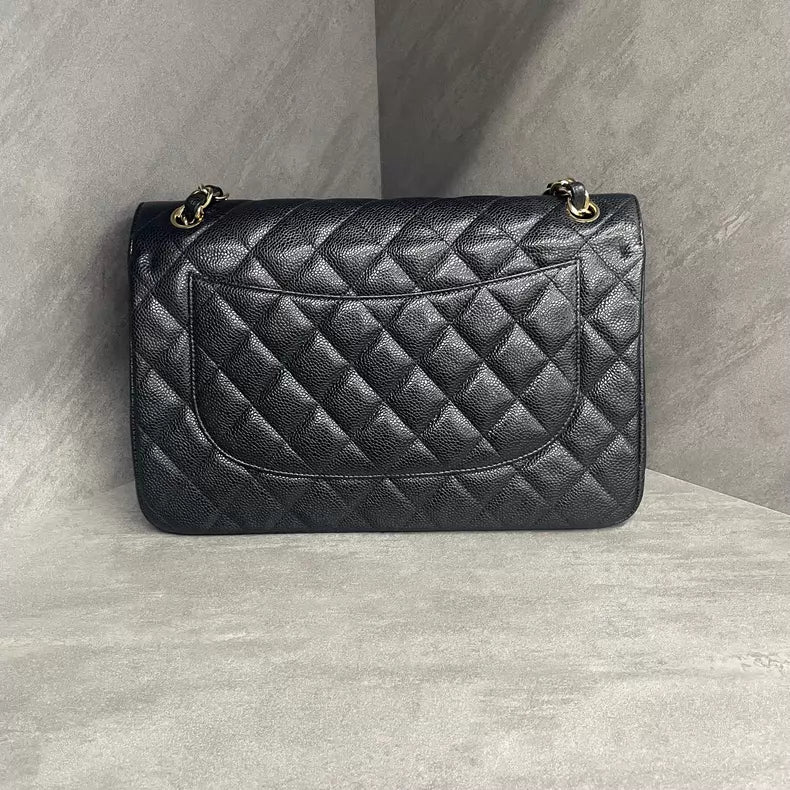 Chanel Chanel cf jumbo pebbled leather chain bag 15