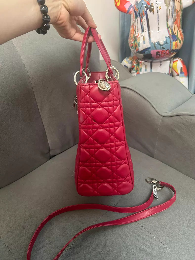 Dior Dior Lady Dior red lambskin