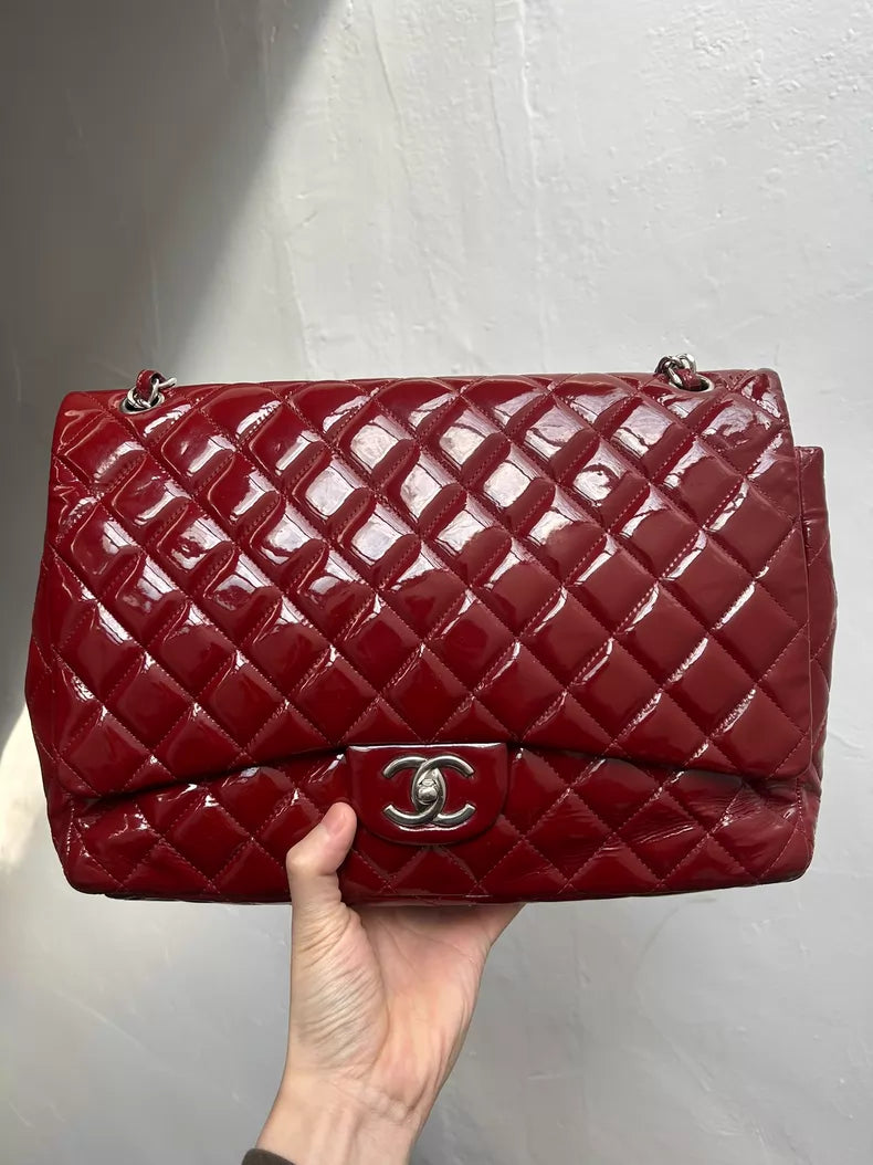 CHANEL Chanel CFMaxi patent leather red