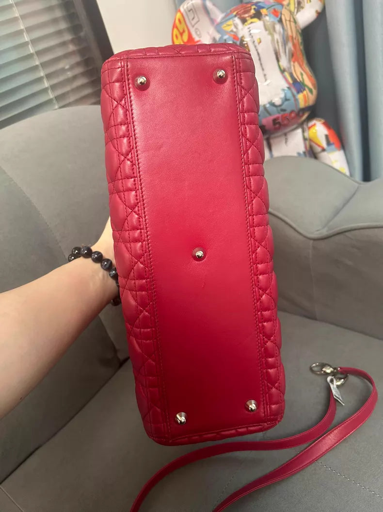 Dior Dior Lady Dior red lambskin