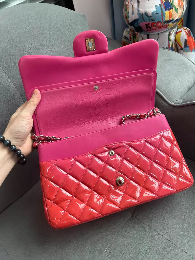 Chanel Chanel cf jumbo red patent leather 14
