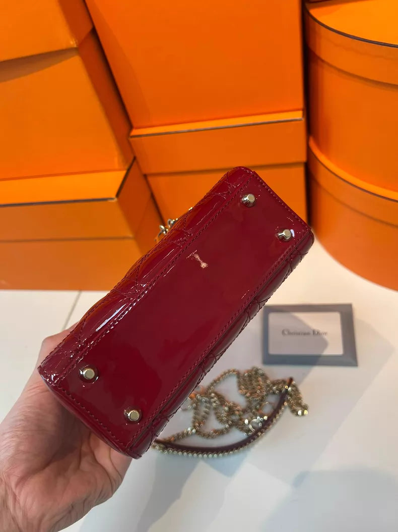 98 Dior /Dior red patent leather Lady Dior