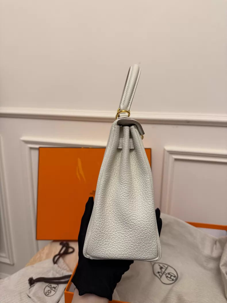 Hermes Hermes kelly25 milk white gold hardware togo