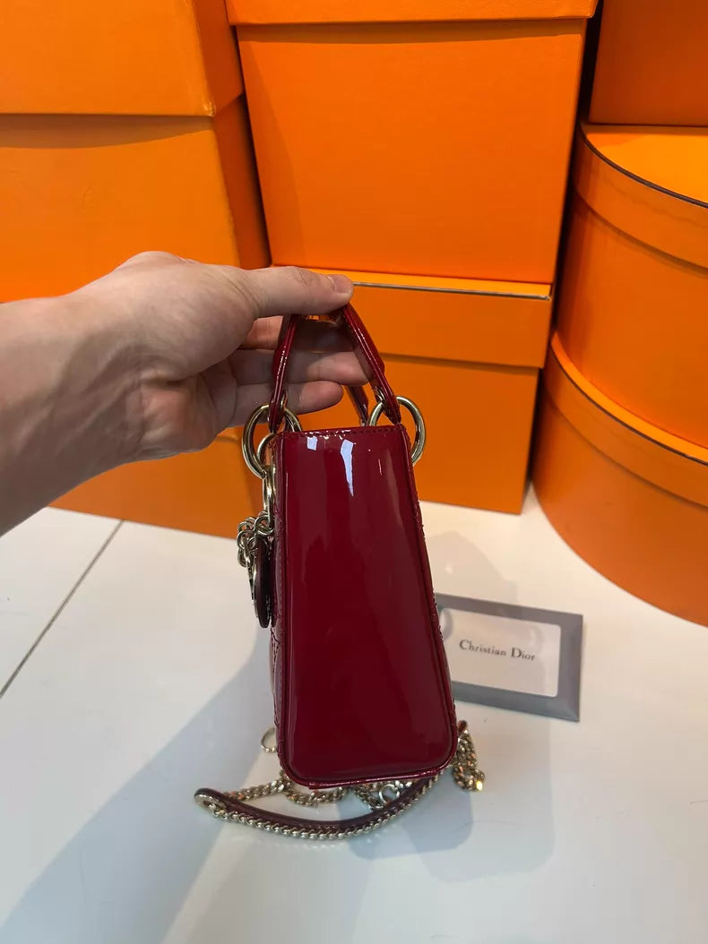 98 Dior /Dior red patent leather Lady Dior